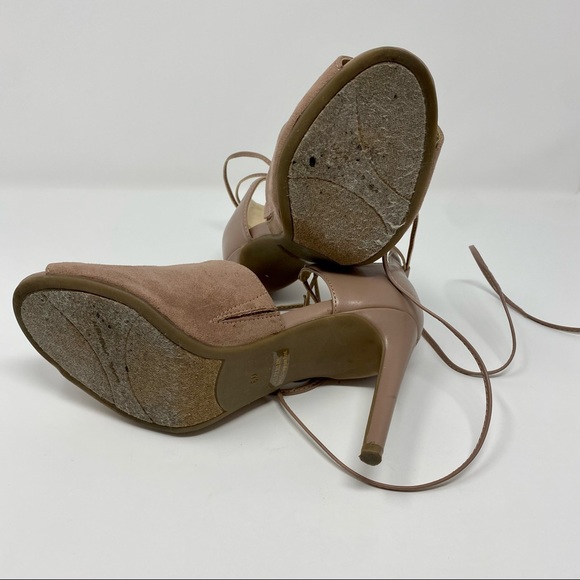 Marc Fisher Blush Suede Lace Up High Heel Sandals - Picture 4 of 4